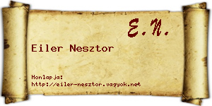 Eiler Nesztor névjegykártya